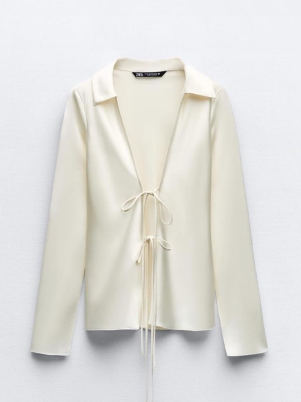 NWT Zara cream satin top sz S